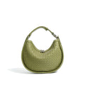 Woven Leather Crescent Handbag