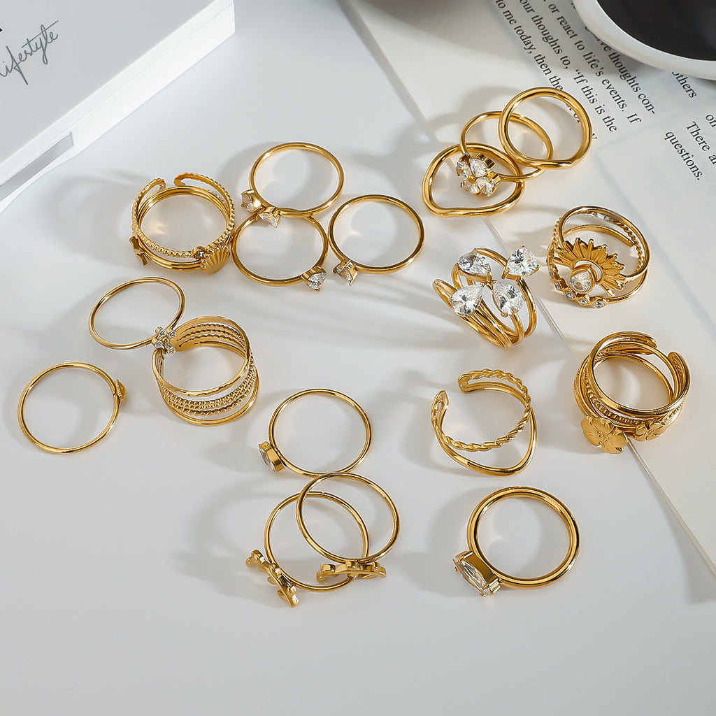 Geometric Titanium Steel Rings