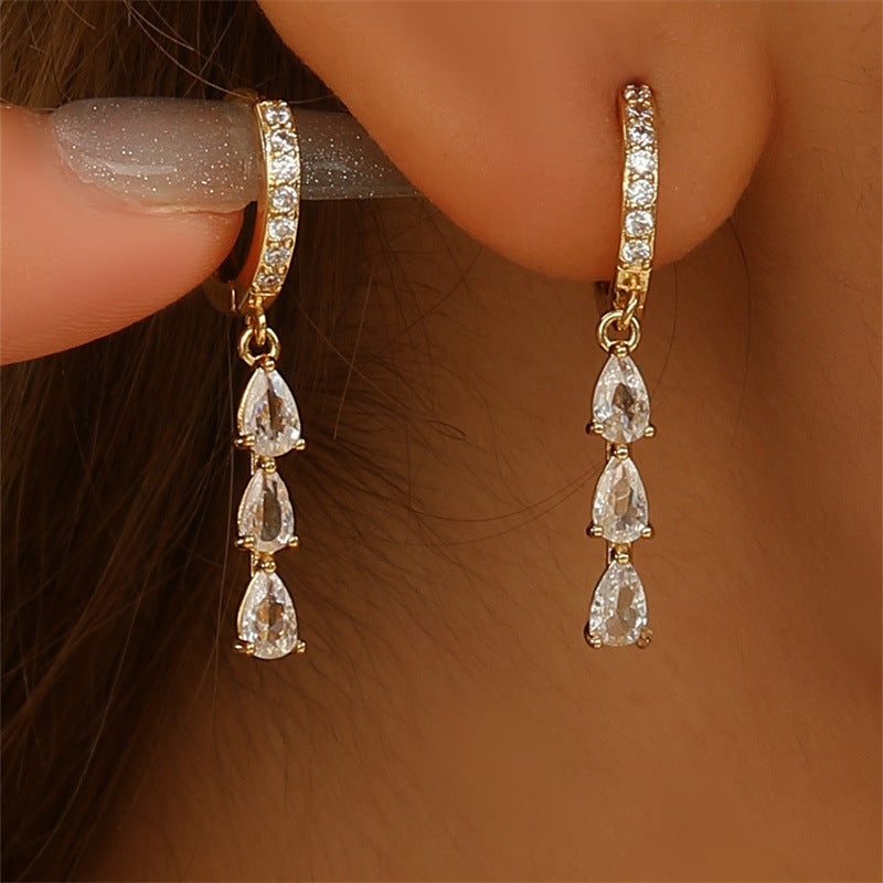 Geometric Water Drop Pendant Earrings