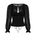 Womens Mesh Long Sleeve Slim Fit Top