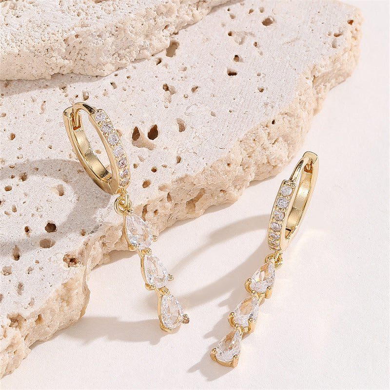Geometric Water Drop Pendant Earrings