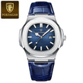 Ultra-Thin Mens Quartz Watch with Leather Strap