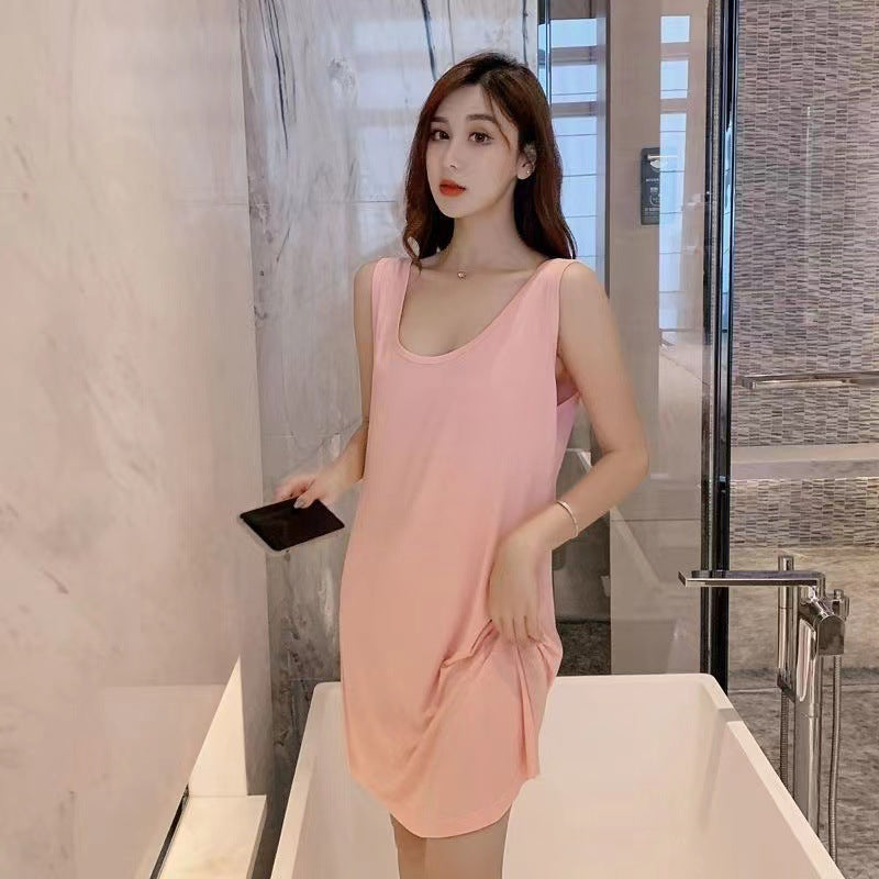 Women's Sleeveless U-collar Sleepwear
