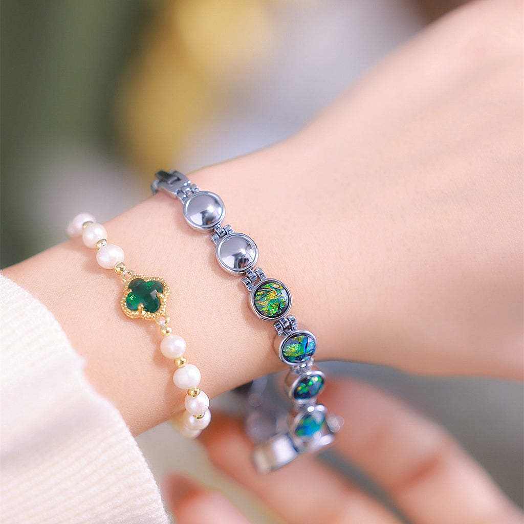 Elegant Malachite Bead Quartz Women Watch