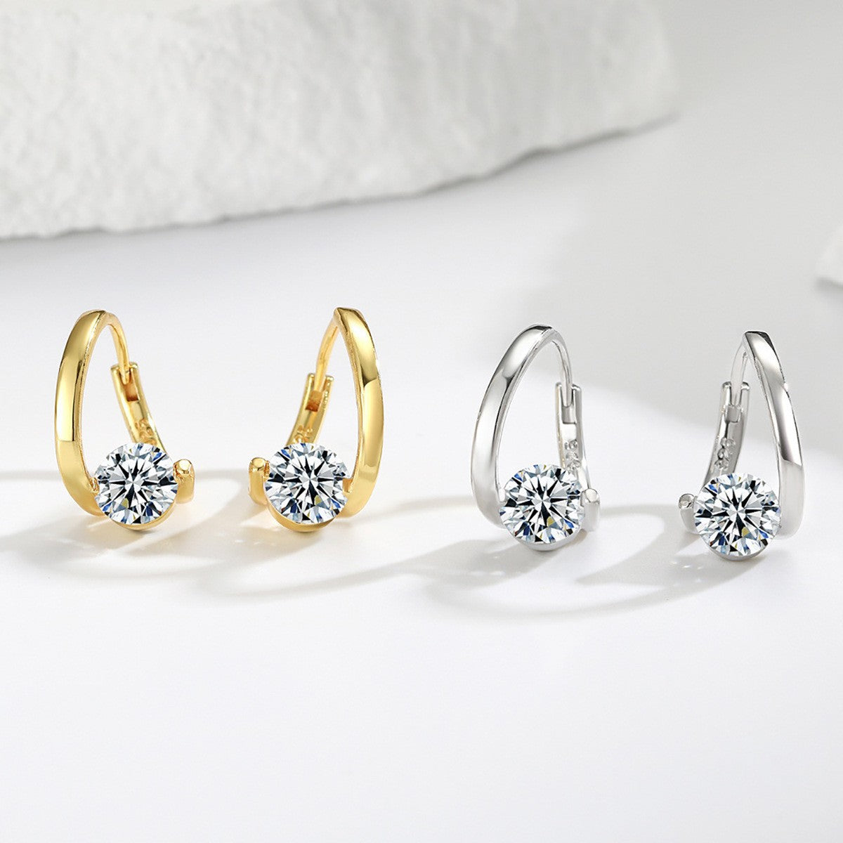 Geometric Zircon Earrings