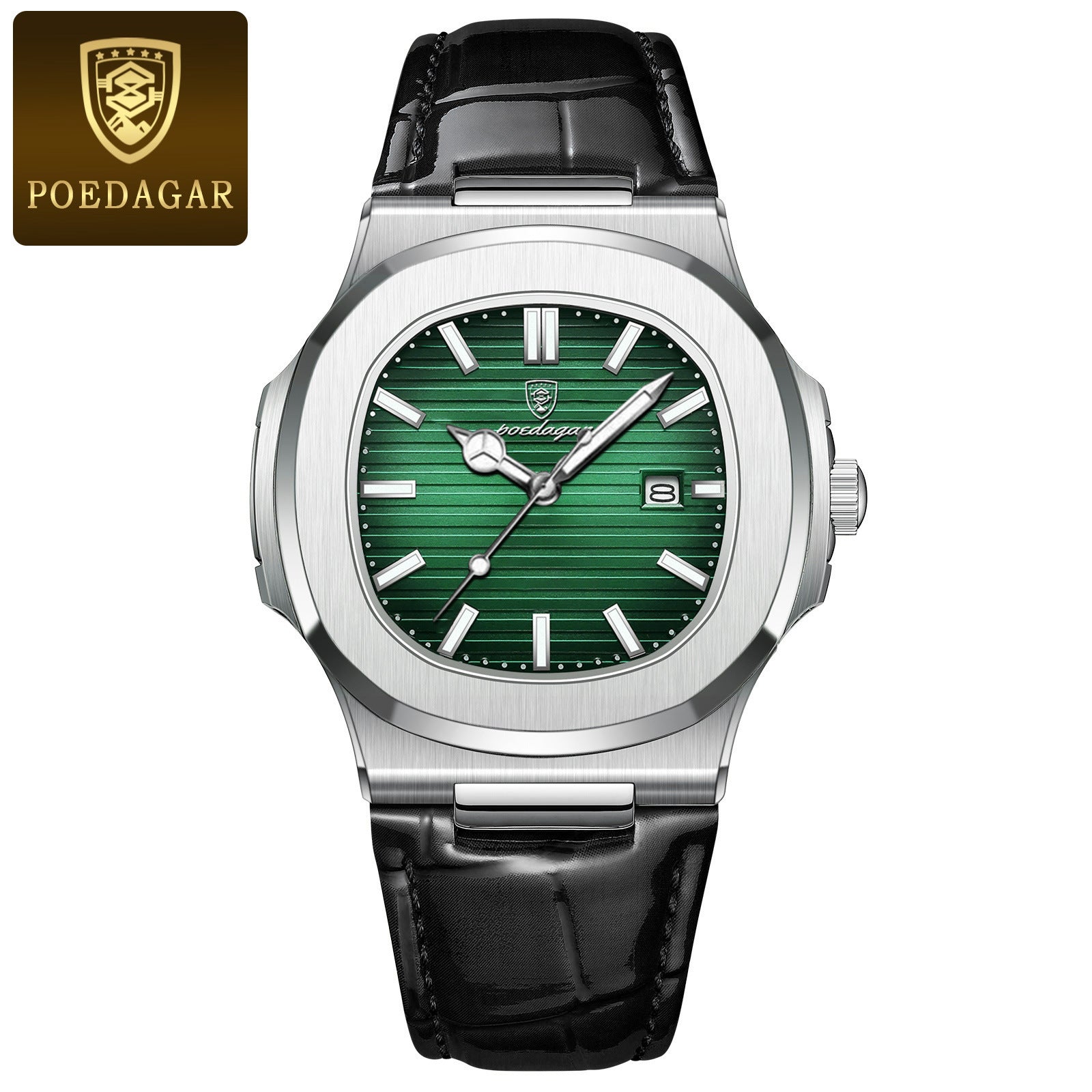 Ultra-Thin Mens Quartz Watch with Leather Strap