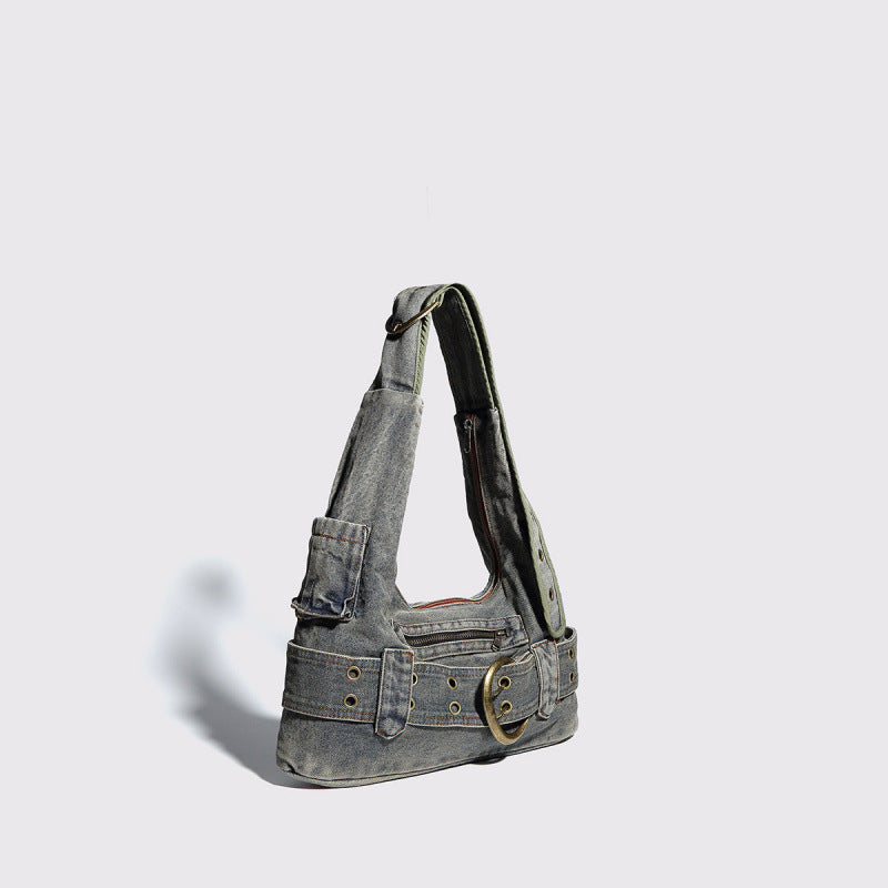 New Y2K Washed Denim Shoulder Bag