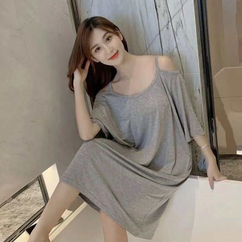 Women's Sleeveless U-collar Sleepwear