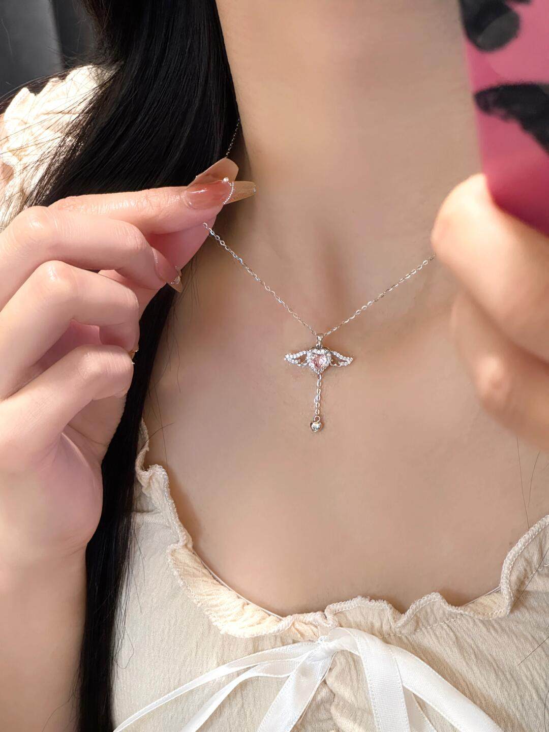 Pure Silver Heart Necklace for Women