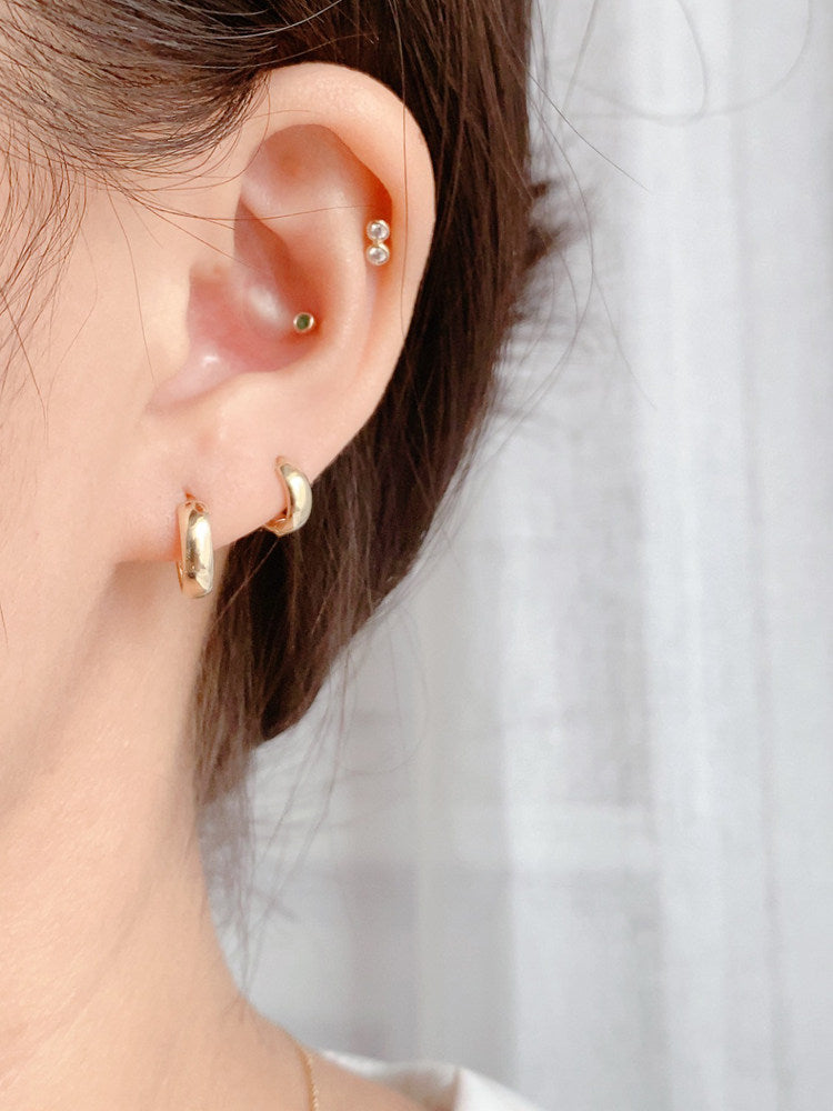 Plain Thick 10K Gold Hoop Earrings