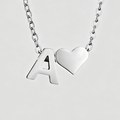 Personalized Heart Letter Pendant Stainless Steel Necklace