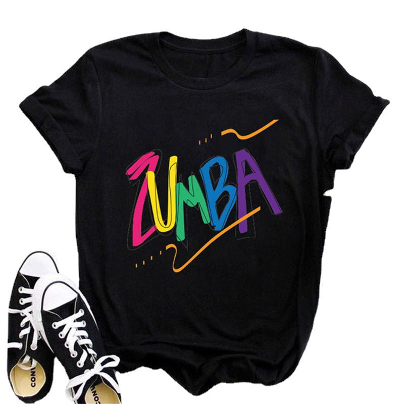 Printed short sleeve t-shirt women's top