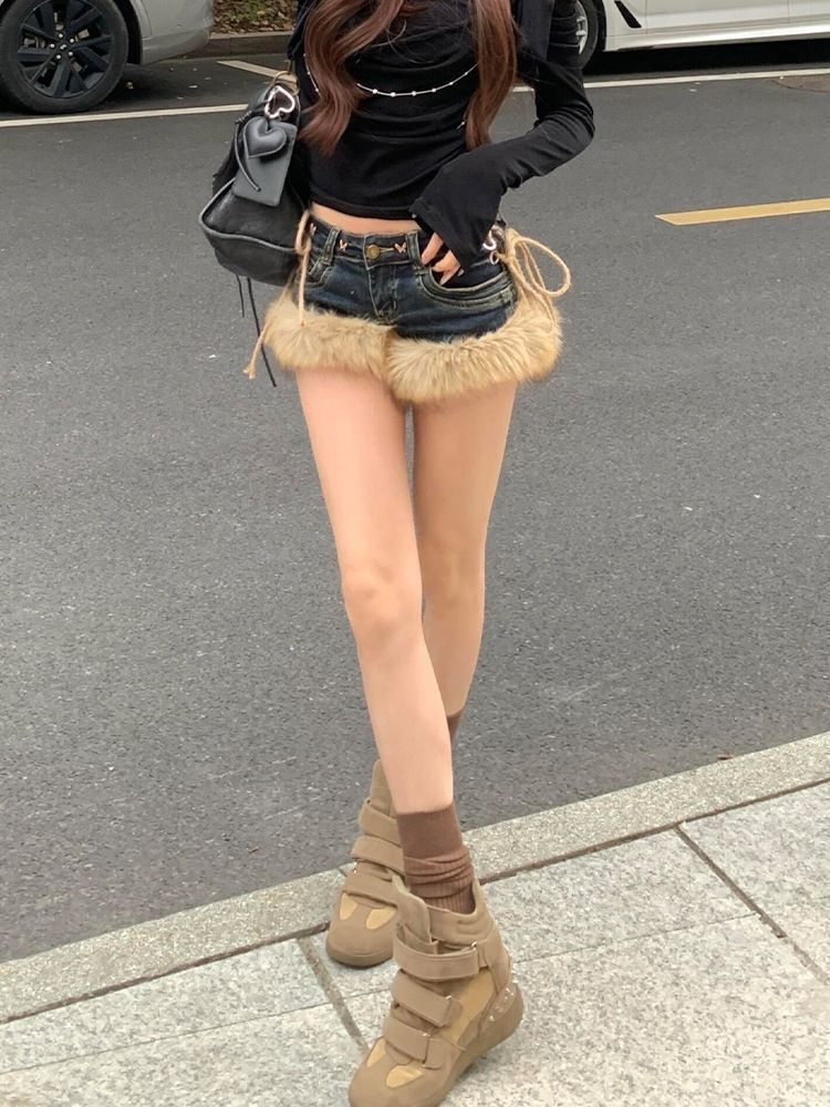denim shorts
