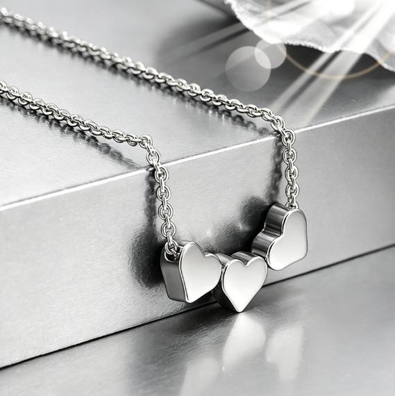Personalized Heart Letter Pendant Stainless Steel Necklace