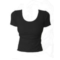 Women's U-Neck Slim Fit T-Shirt Short Sleeve Top