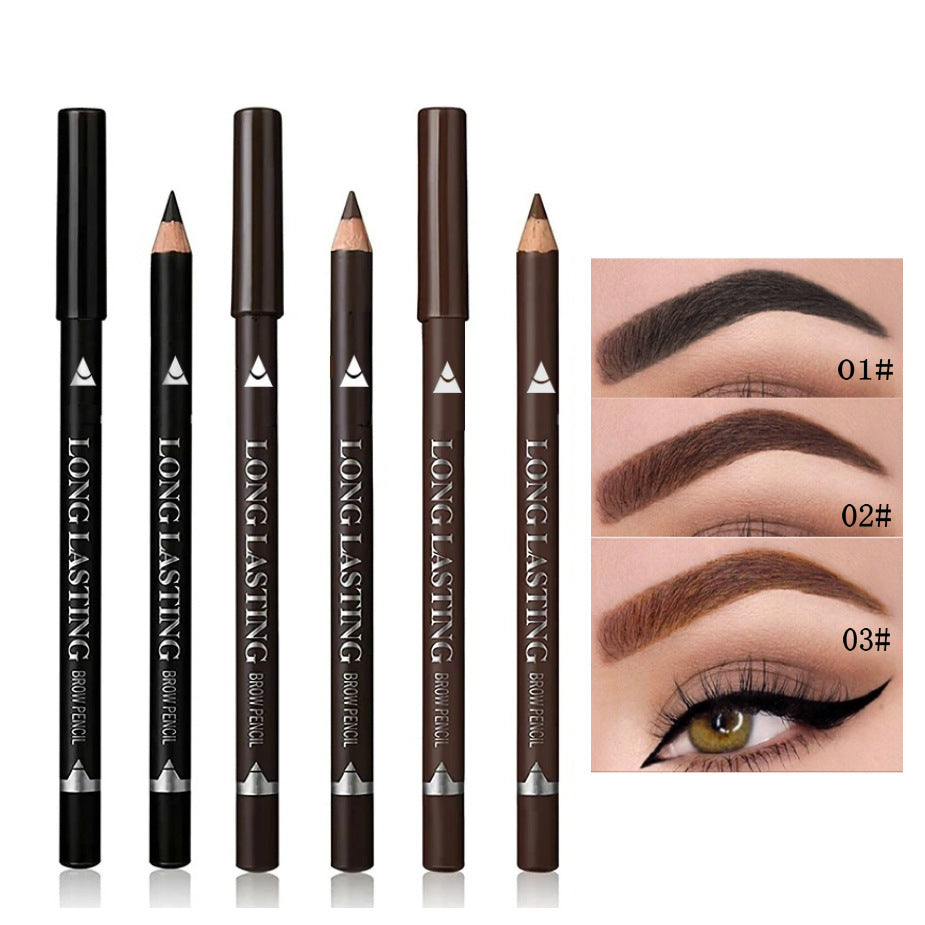 Wooden Waterproof Eyebrow Pencil & Eyeliner