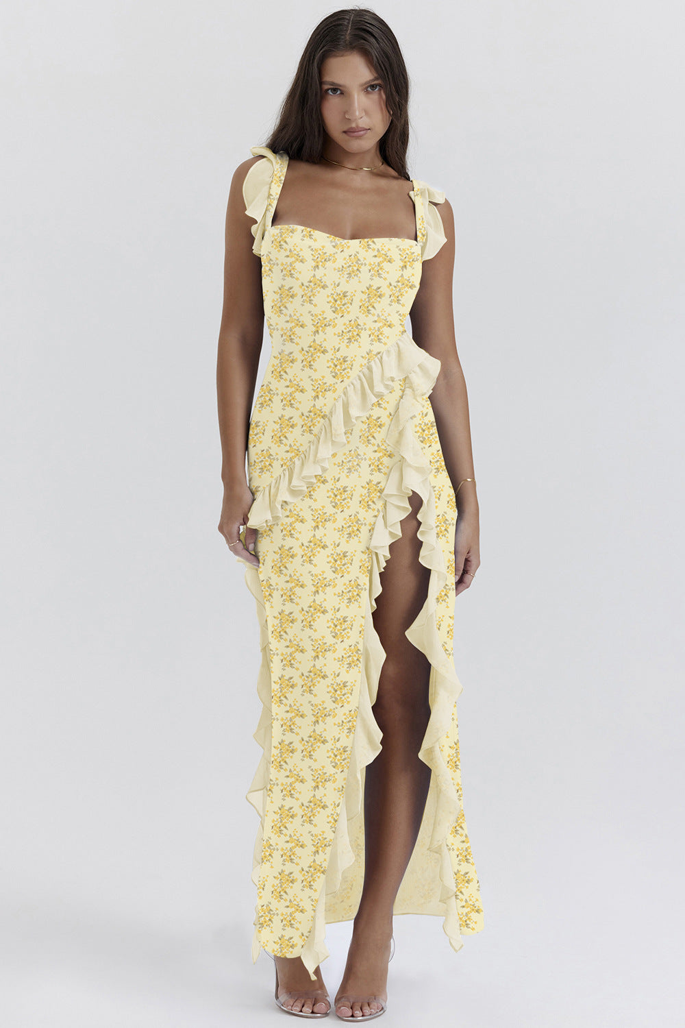 Spaghetti strap slit maxi dress for women