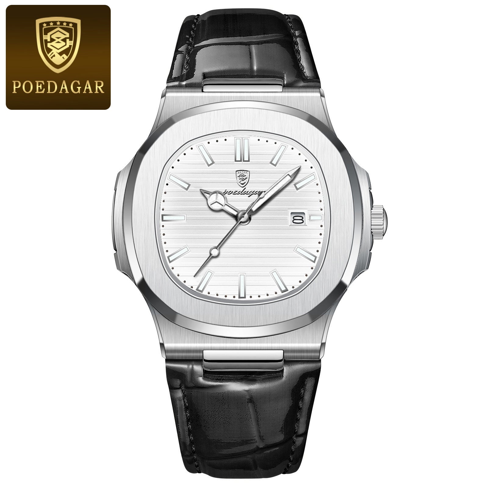 Ultra-Thin Mens Quartz Watch with Leather Strap