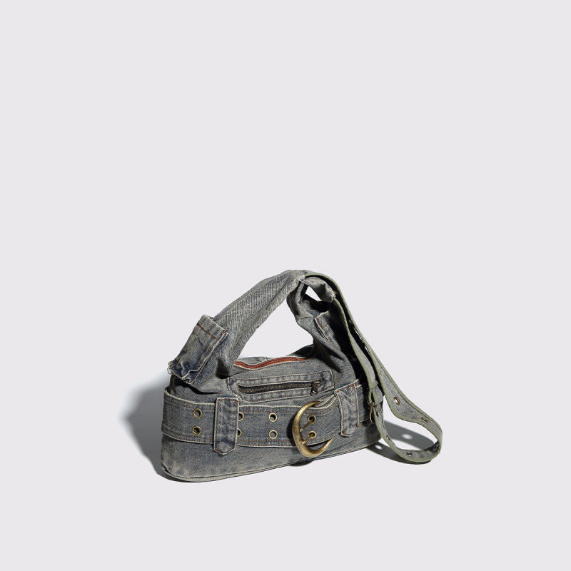 New Y2K Washed Denim Shoulder Bag