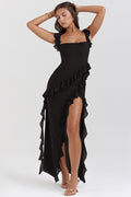 Spaghetti strap slit maxi dress for women