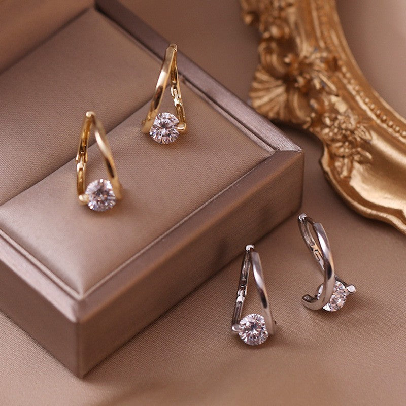 Geometric Zircon Earrings