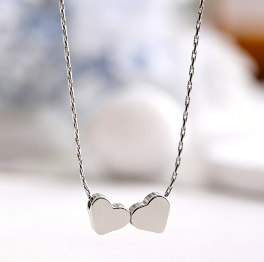 Personalized Heart Letter Pendant Stainless Steel Necklace