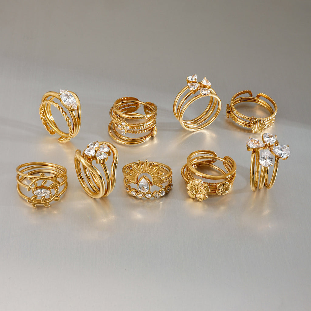 Geometric Titanium Steel Rings