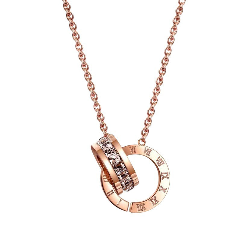 Roman Numeral Titanium Steel Adjustable Necklace