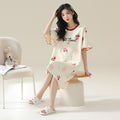 Women's Cotton Antibacterial Summer Nightgown, Cute Cartoon Sleepwear, Sizes M-4XL