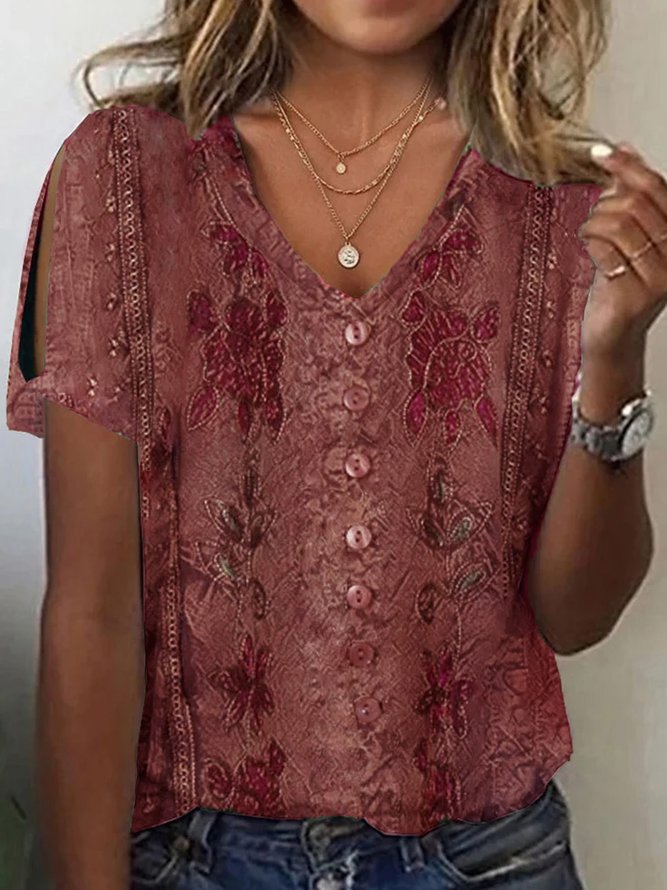 Casual Women's Short-Sleeve T-Shirt Top