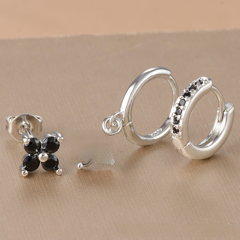 Floral Zircon Earrings Set