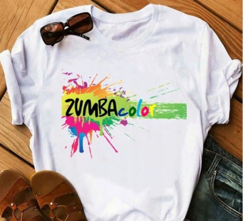 Printed short sleeve t-shirt women's top
