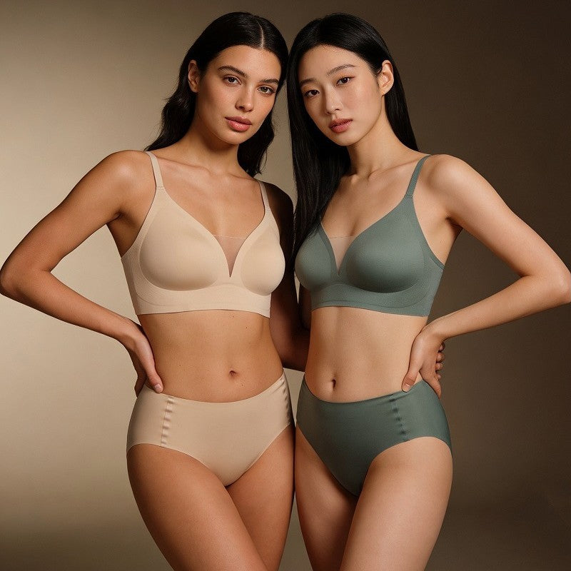 Seamless Mesh V-Neck Bra