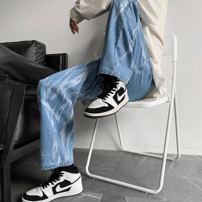 Hip-hop Tie-dye Baggy Jeans for Men