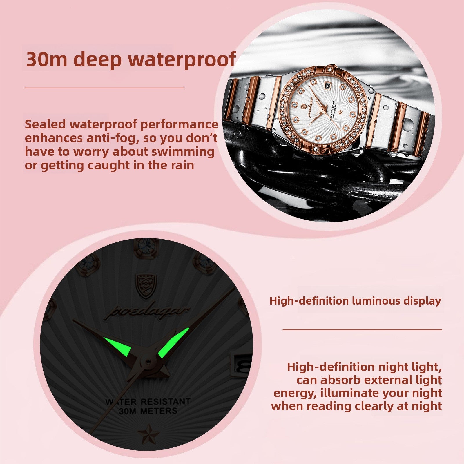 Women's Waterproof Luminous Quartz Watch