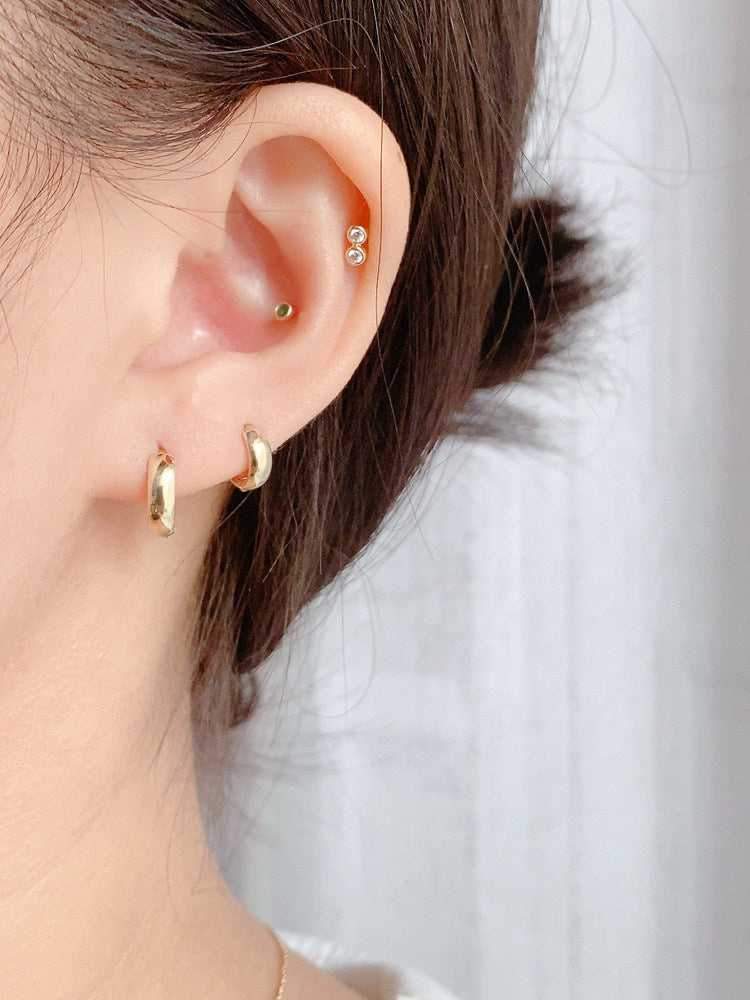 Plain Thick 10K Gold Hoop Earrings