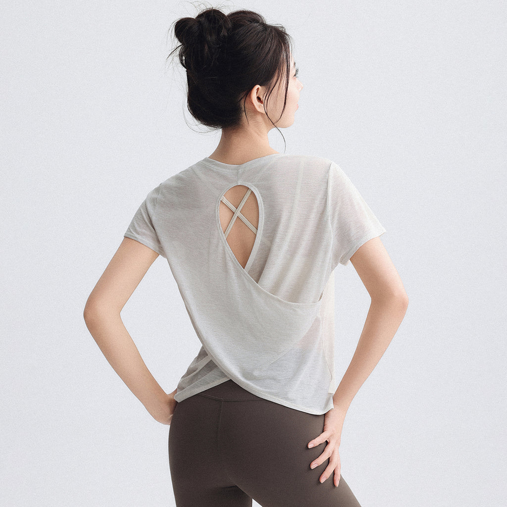 Top Pilates Fitness Short Sleeve Summer