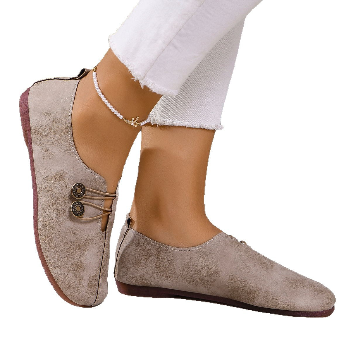 Women Flat Round Toe Slip On Shoes