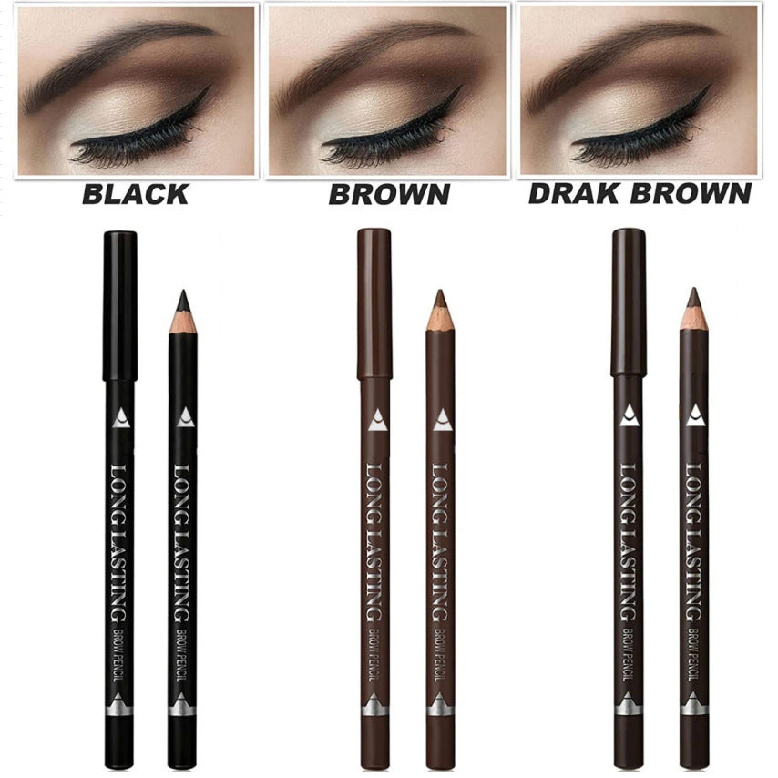 Wooden Waterproof Eyebrow Pencil & Eyeliner
