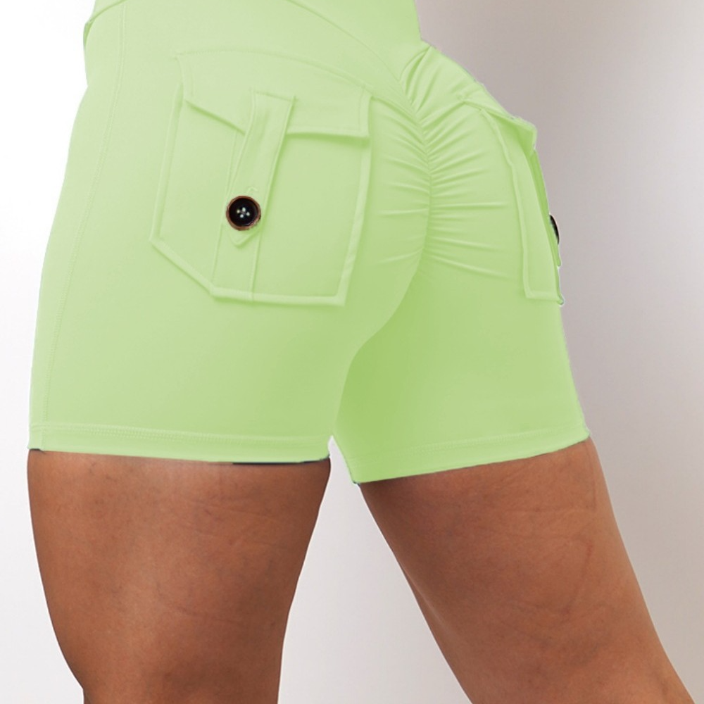 Women's High-Waist Fitness Yoga Shorts with Pocket