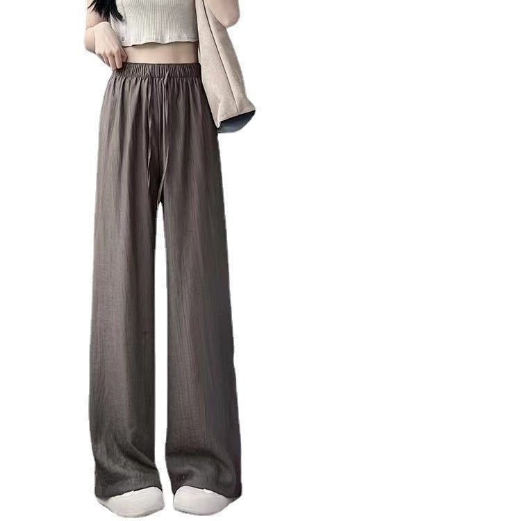 Womens Ice Silk Wide Leg Pants