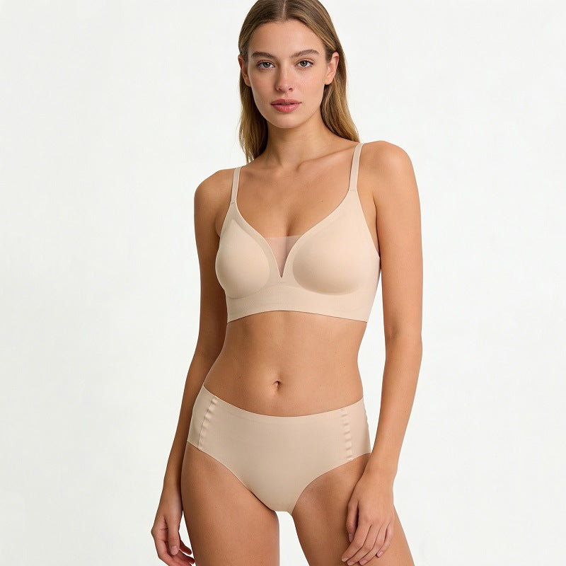 Seamless Mesh V-Neck Bra