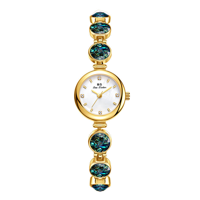 Elegant Malachite Bead Quartz Women Watch