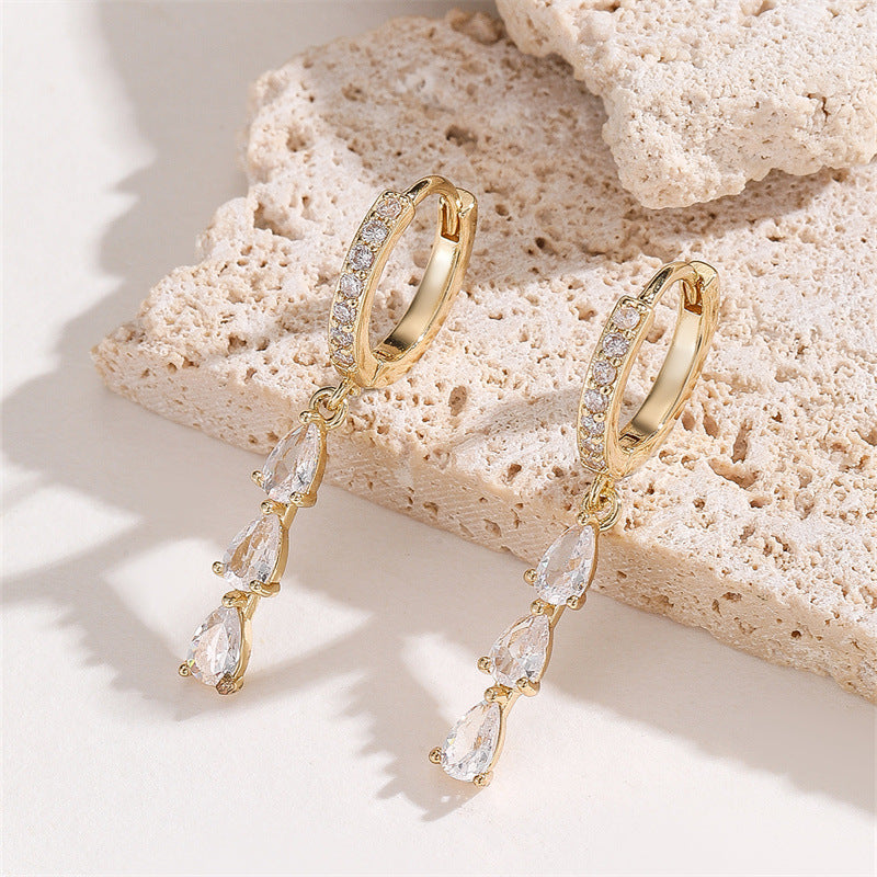 Geometric Water Drop Pendant Earrings