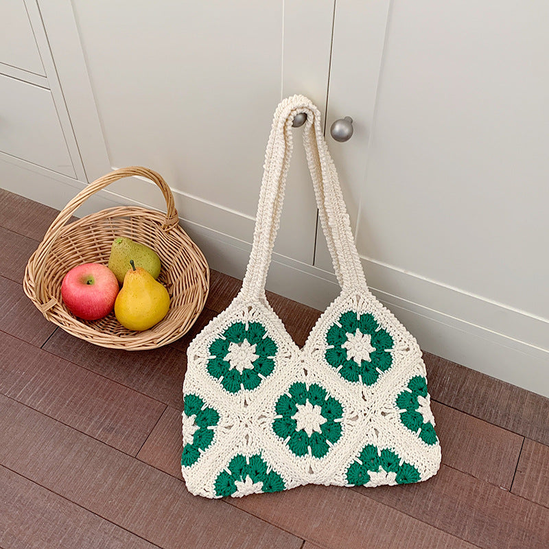 Handmade Crochet Cotton Rope Shoulder Bag