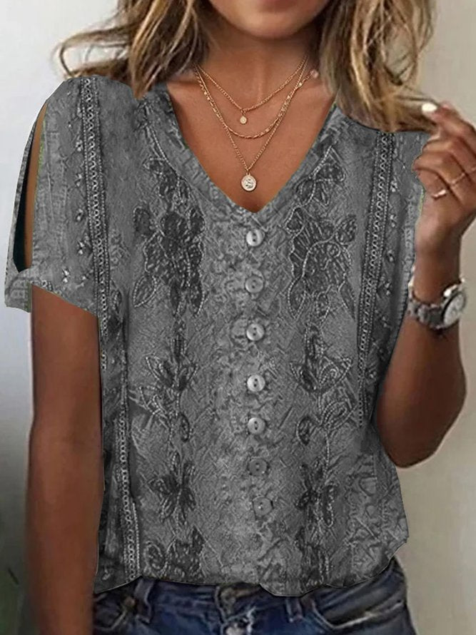 Casual Women's Short-Sleeve T-Shirt Top